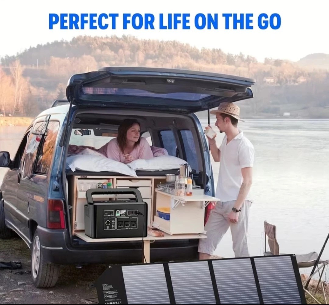 PORTABLE POWER STATION 150W SOLAR GENERATOR LITHIUM BATTERY PACK HIGH-CAPACITY