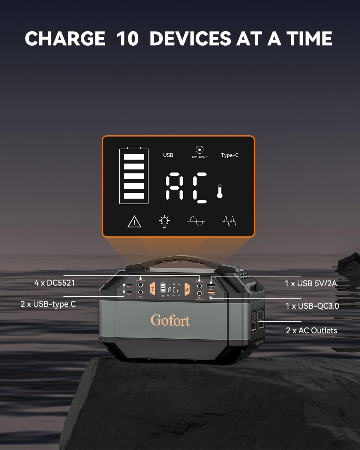 Portable Power Station 330W 299Wh Power Supply Solar Generator Backup Battery Pa