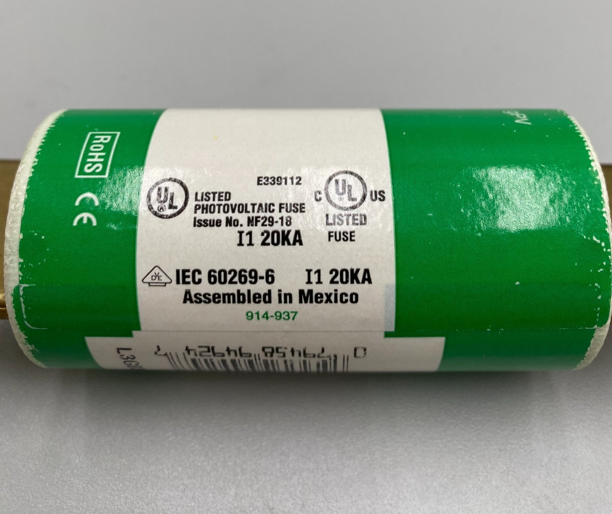 Littelfuse SPJF 125 1000VDC or Less Class J Photovoltaic Fuse Excellent