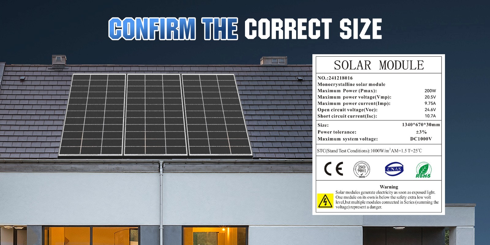 200W Bifacial Solar Panel 12V Mono 18BB High-Efficiency PV for Home/RV/Off-Grid