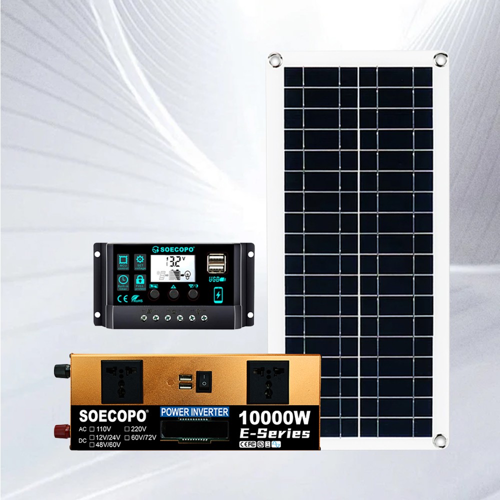 10000W Power Inverter Solar Generator w/ 200W Solar Panel Home Complete US STOCK