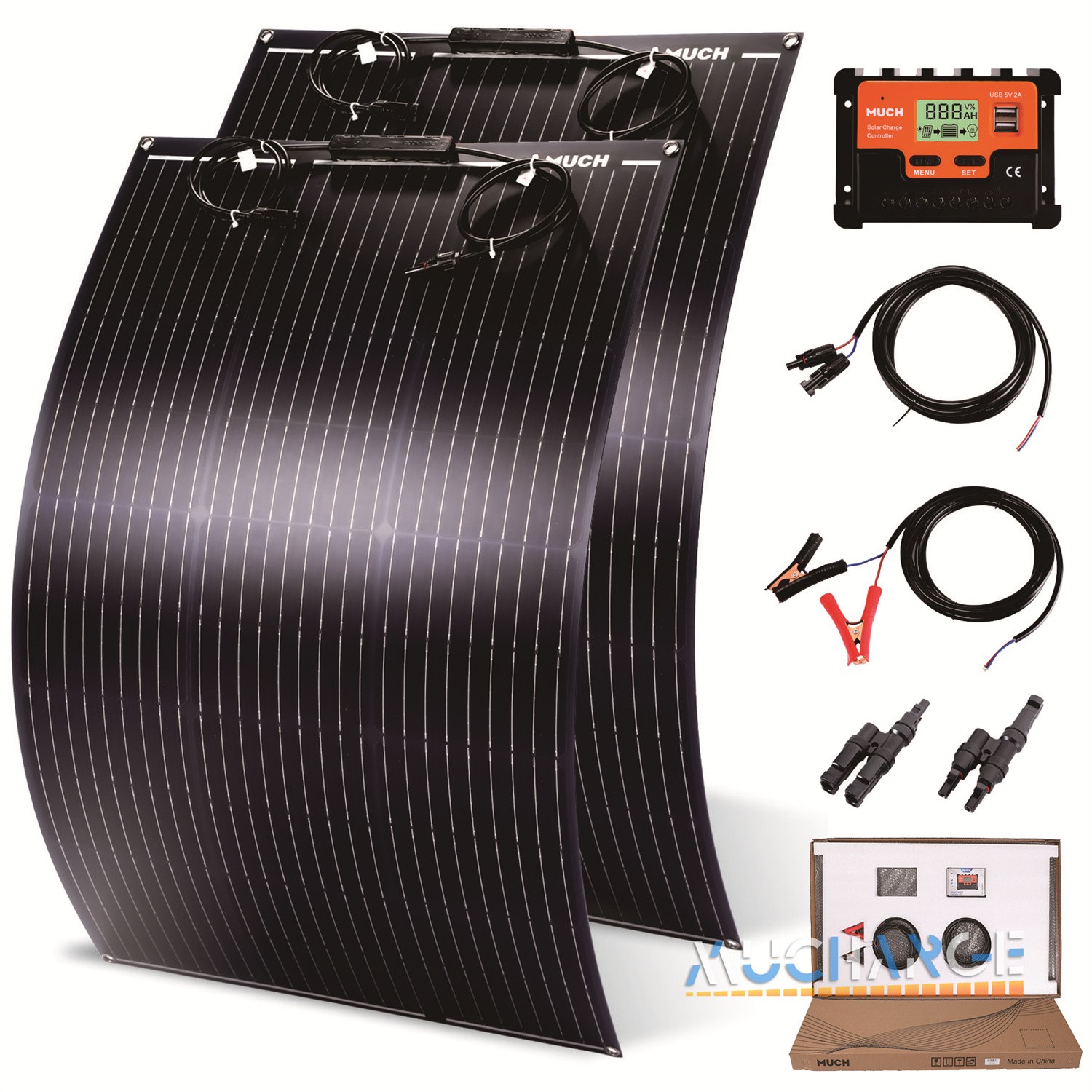 200W 400W Flexible Solar Panel Kits 12V 24V Monocrystalline for RV Camper Boat