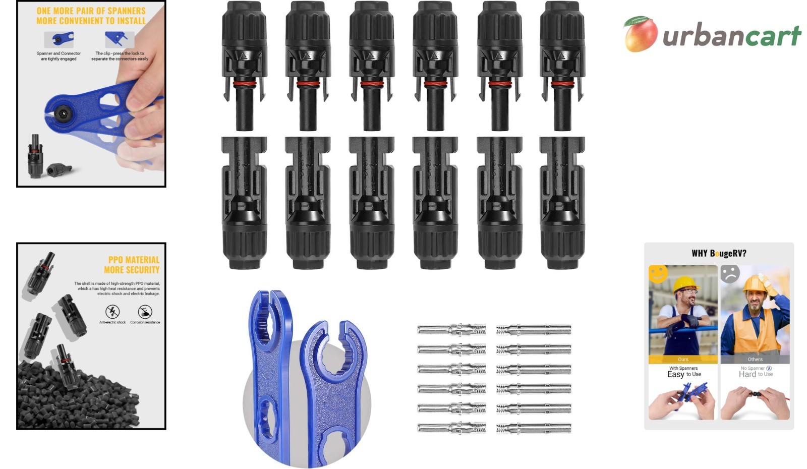 12PCS Weatherproof Solar Connector Set with Spanners