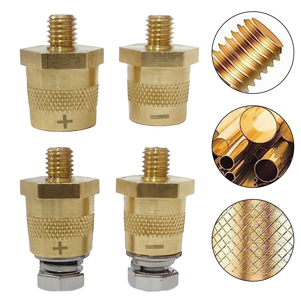 Efficient Connection Solutions M8 Brass Tone Battery Adapters Available