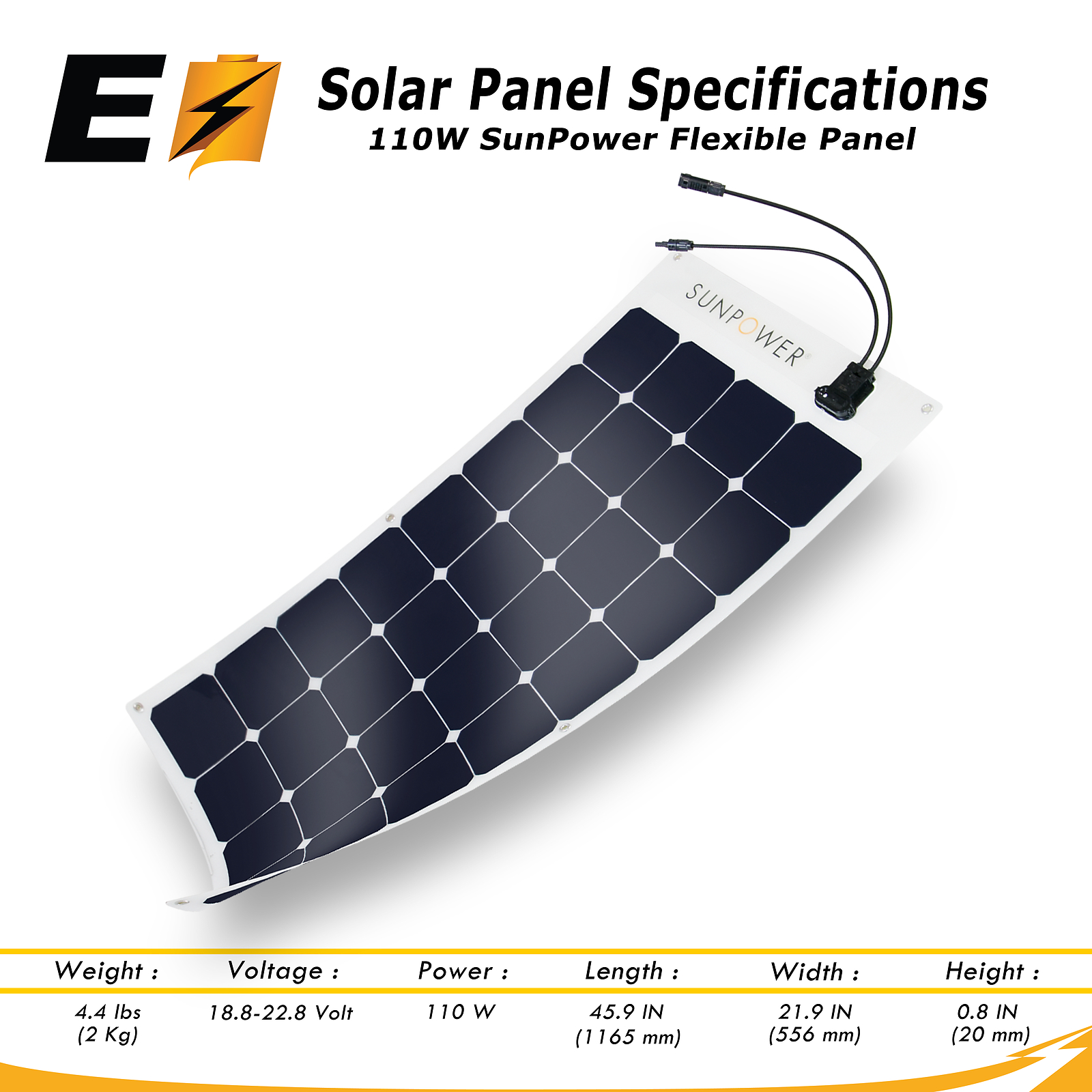 100W Flexible Solar Panel RV 12V 100W Watt Mono Panels