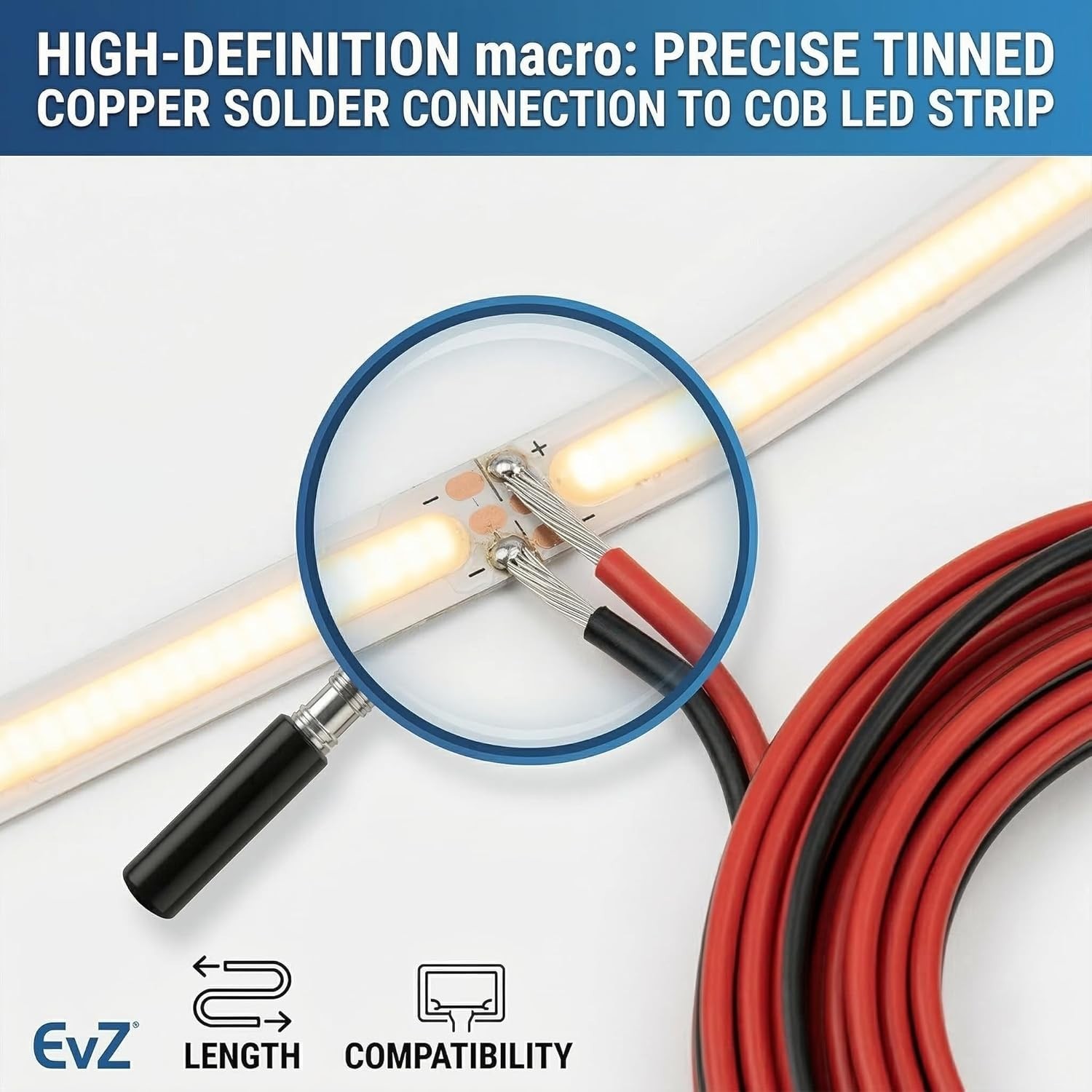 Versatile 20 AWG 2-Conductor Electric Cable – 66ft for Single Color LED Lighting