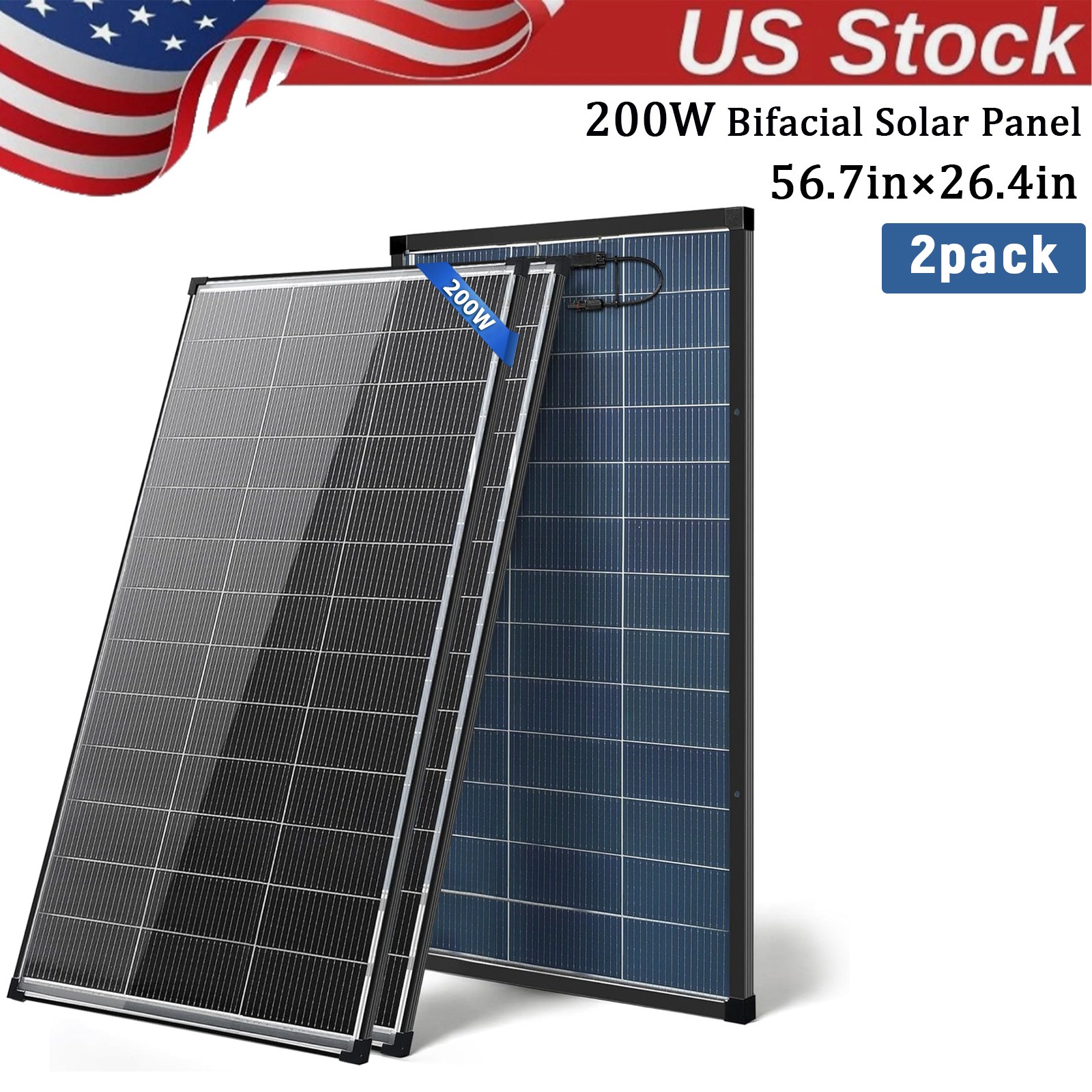 Bifacial Solar Panel 400W(200W*2) Monocrystalline N-Type PV