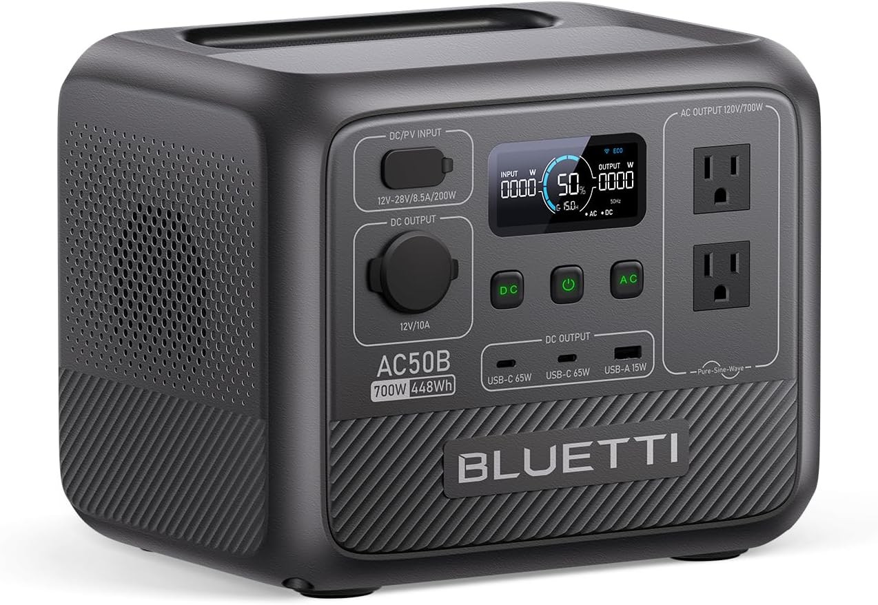 AC50B Portable Power Station 448Wh Solar Generator LiFePO4 Battery Backup W/ 2