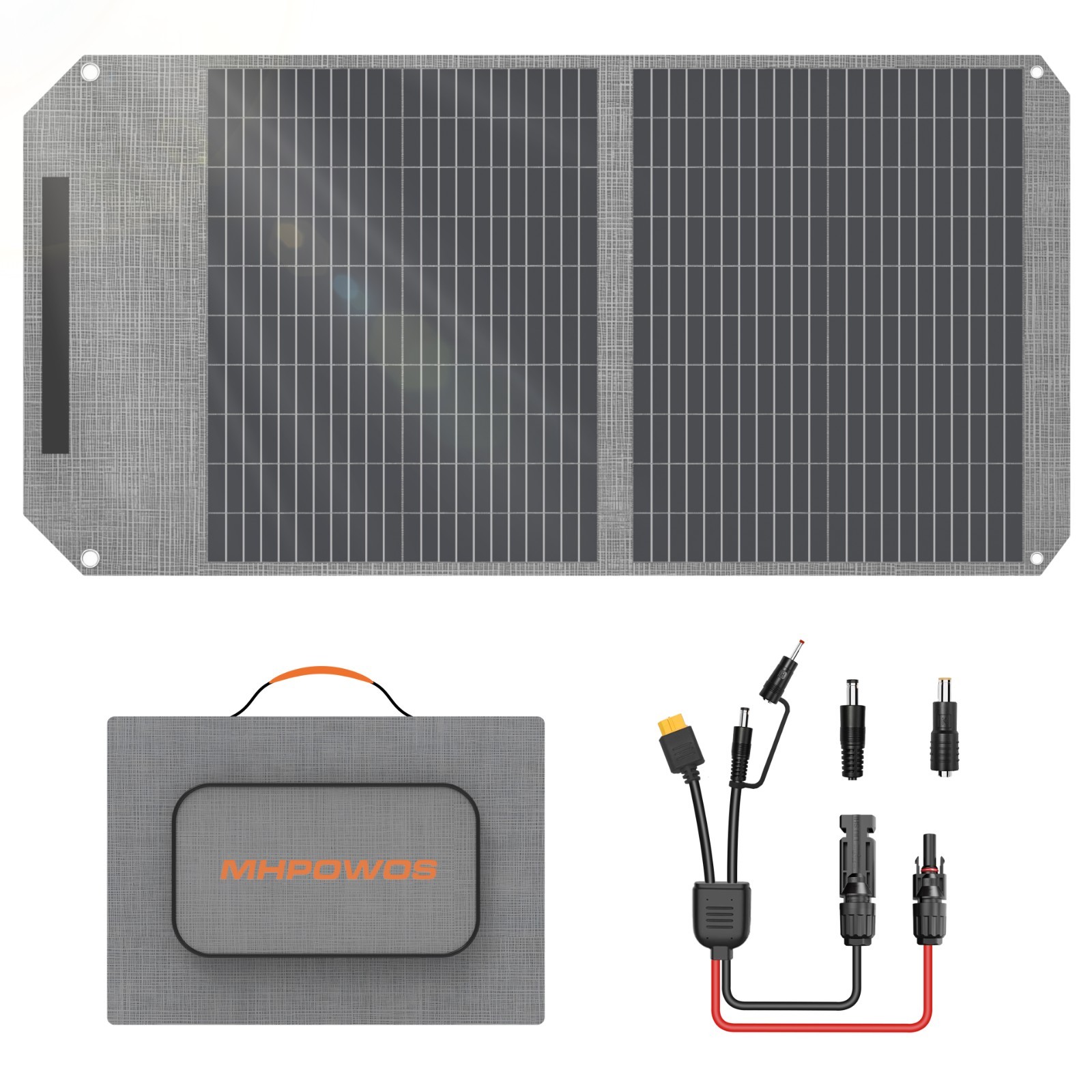 MHPOWOS Portable Solar Panel 100W Foldable for Anker Solix C300 Ecoflow River 3
