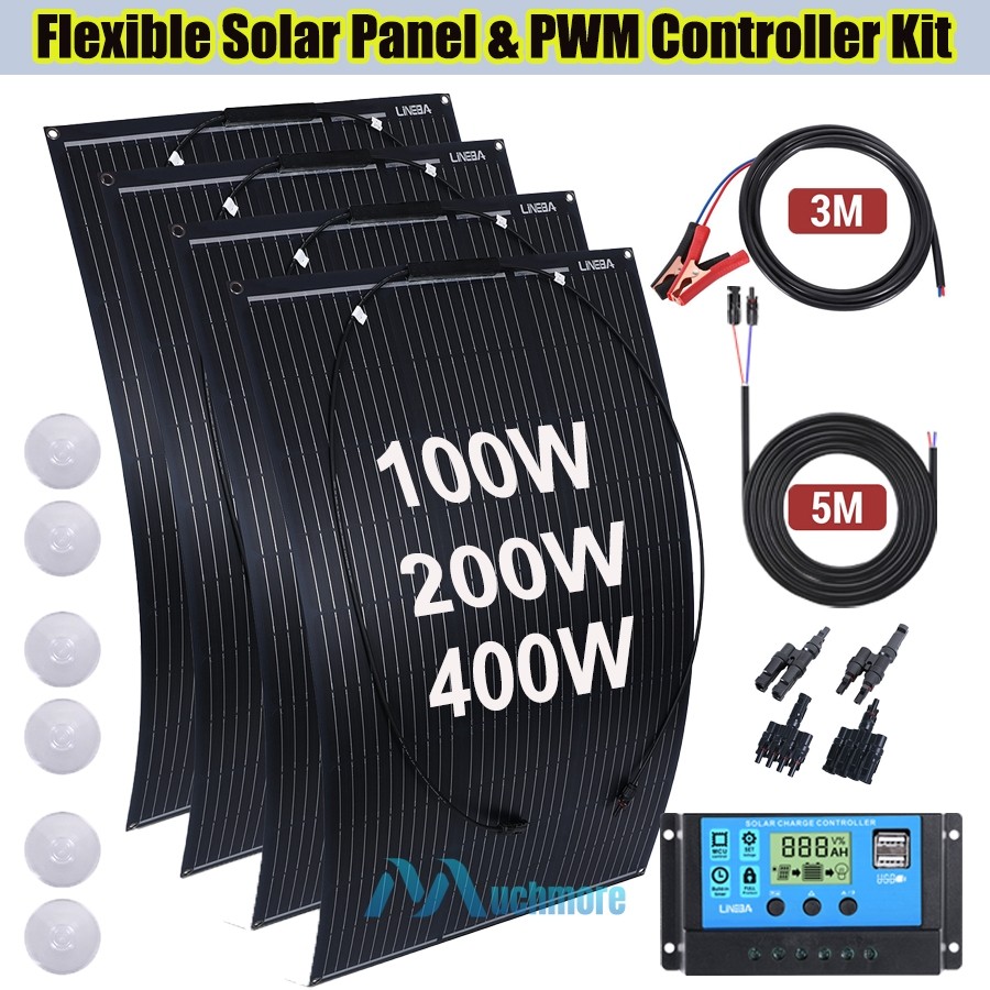 Complete Solar Panel Kit 3000W Power Inverter 12V Battery Charger Controller US