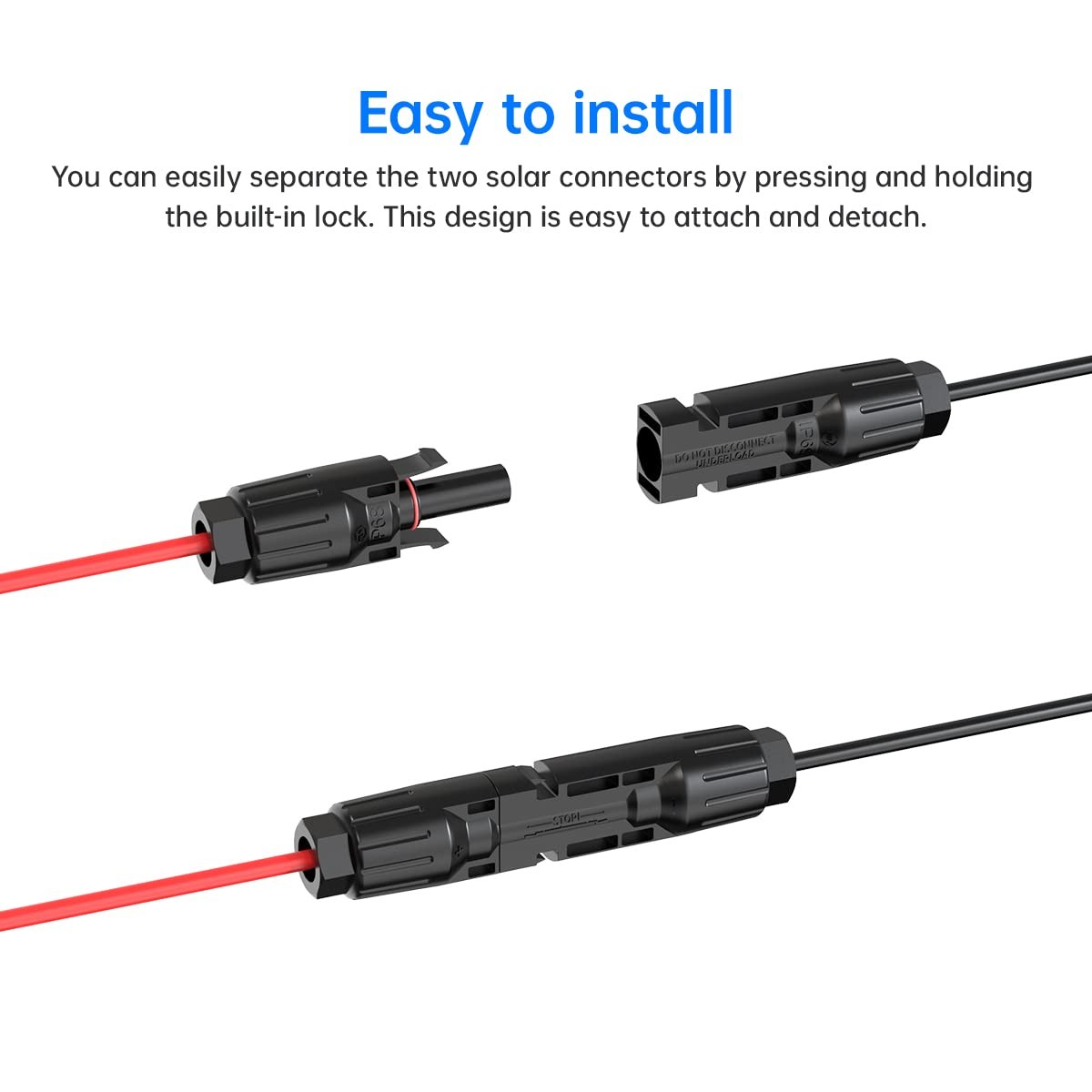 10AWG 2FT Solar Connector to SAE Adapter 2 3.3 10 20 35 50 FT SAE Solar Panel…