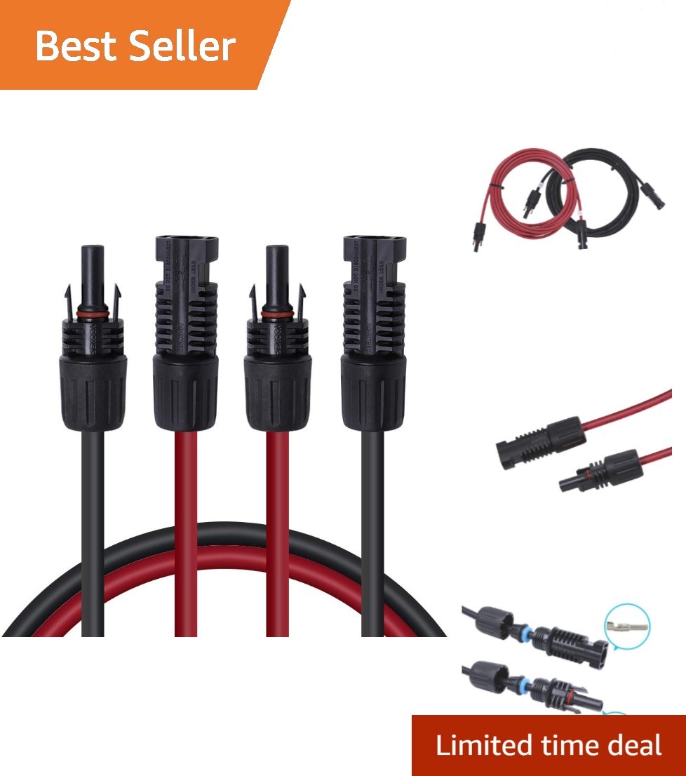 12AWG Solar Extension Cable with UV Resistant Connectors – 20Ft Durable Design