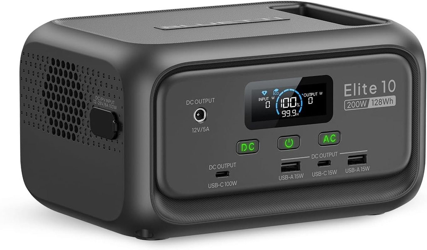 BLUETTI Elite 10 Mini Portable Power Station, 128Wh Lifepo4 Battery with 200W AC