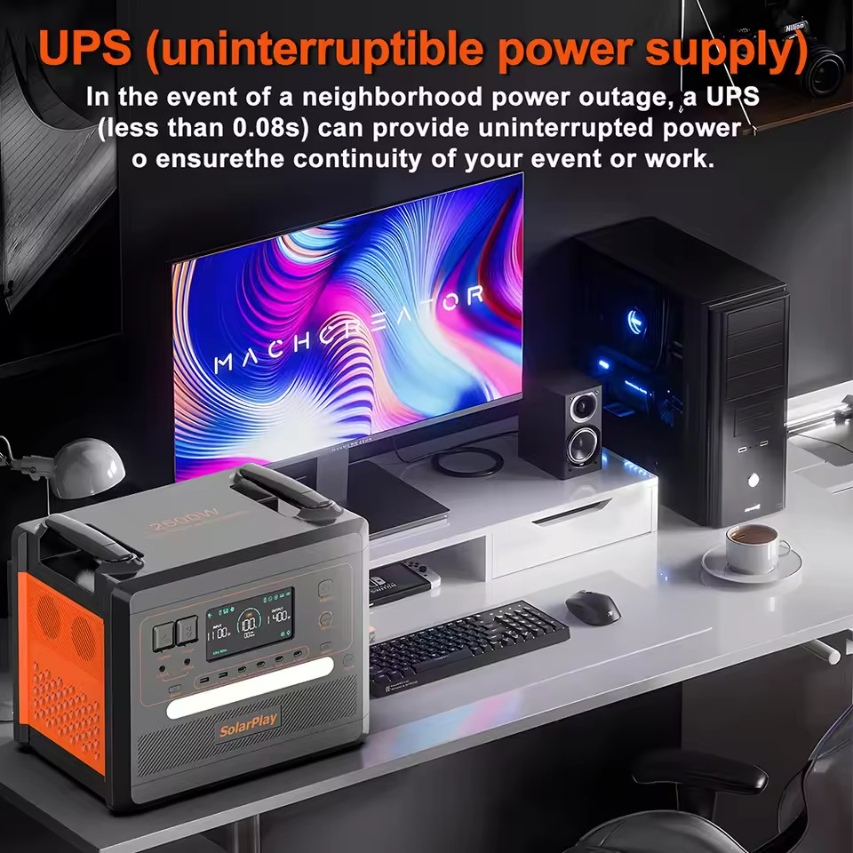 Solar Generator 2500W 2300Wh Portable Power Station for Home Backup RV Camping
