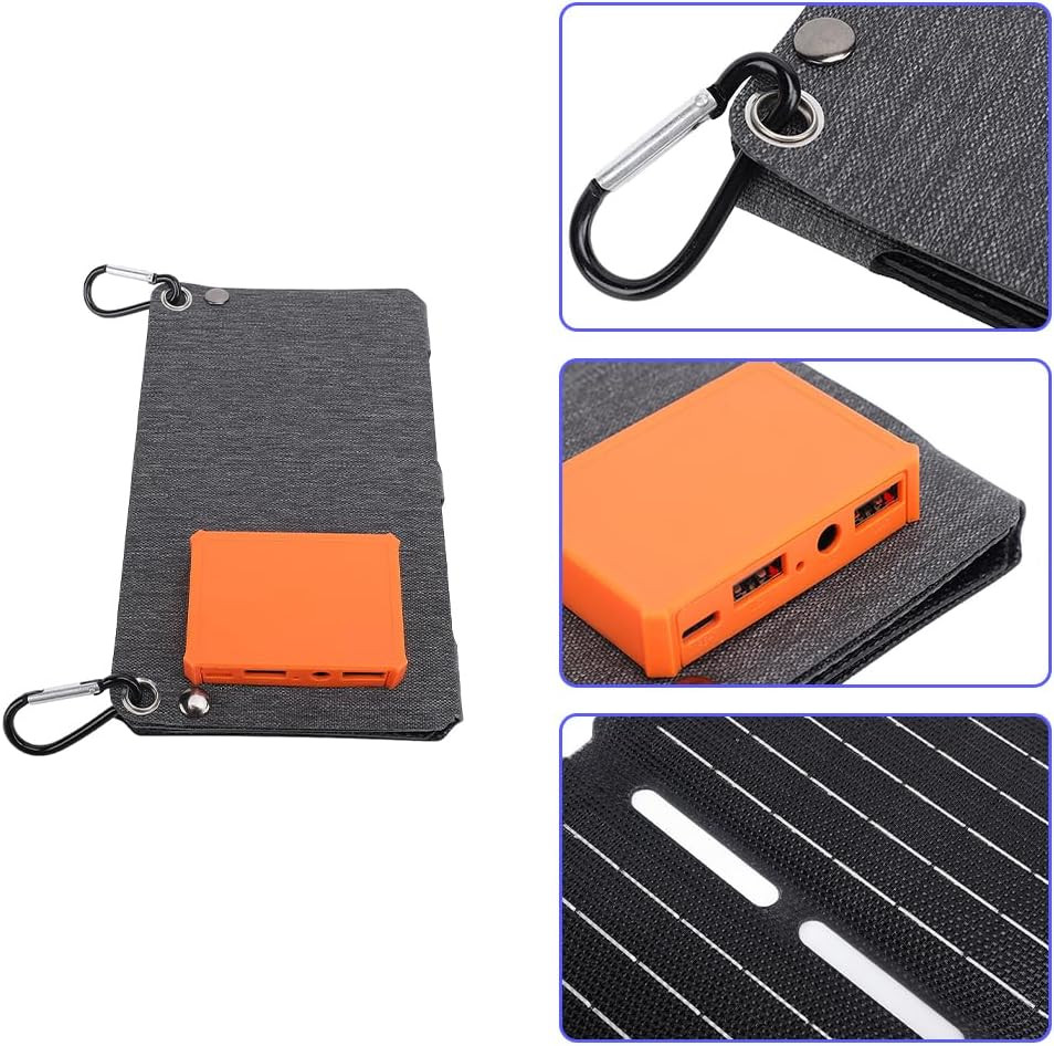 10W Foldable Solar Panel Charger USB 5V Power Bank Waterproof for Camping Hiking