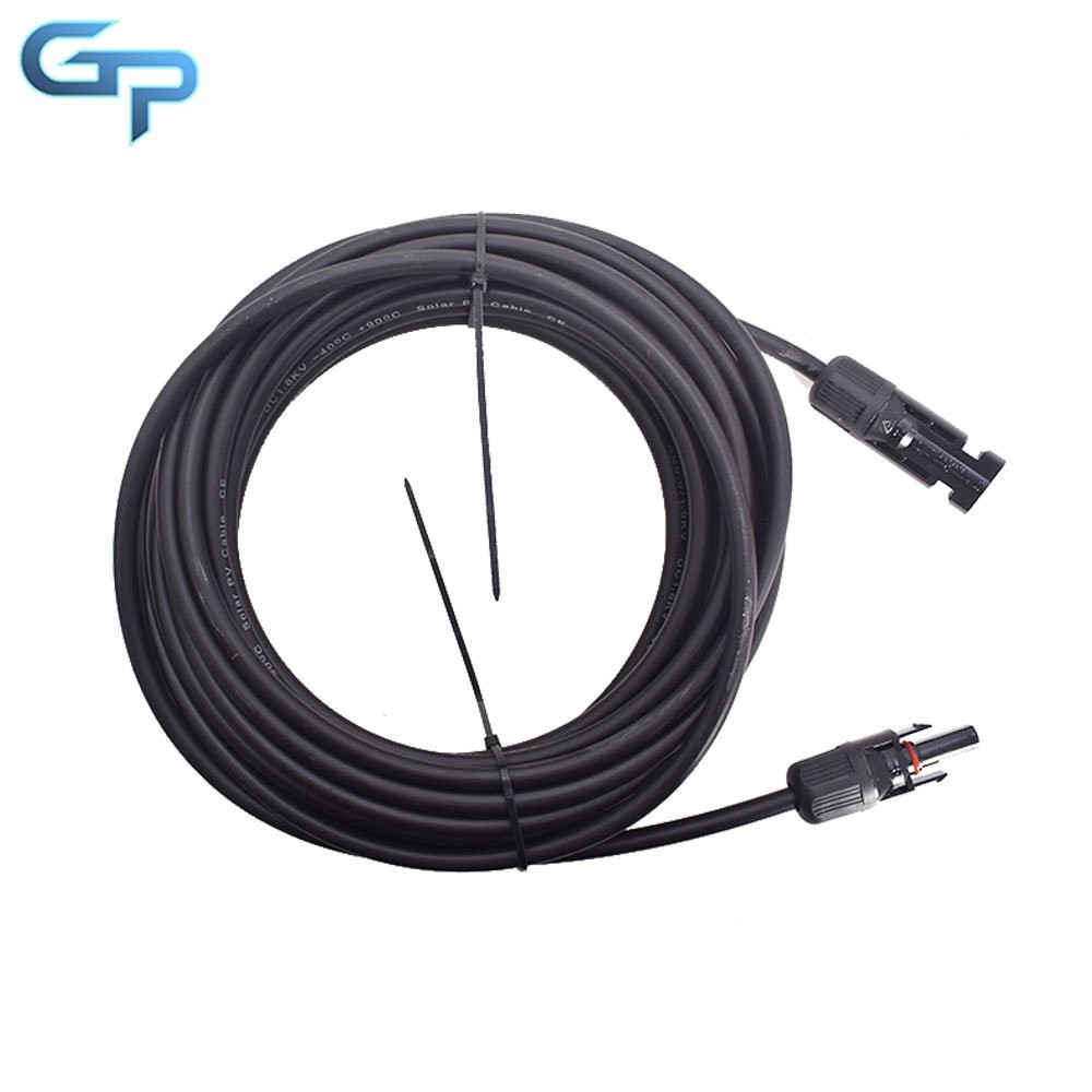 25 Feet 1 Pair 10AWG Red + Black Solar Panel Extension Cable Wire Connector