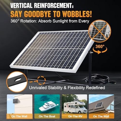 ECO-WORTHY Solar Panel Kit 25W 12V Solar Battery Charger Trickle Maintainer, …
