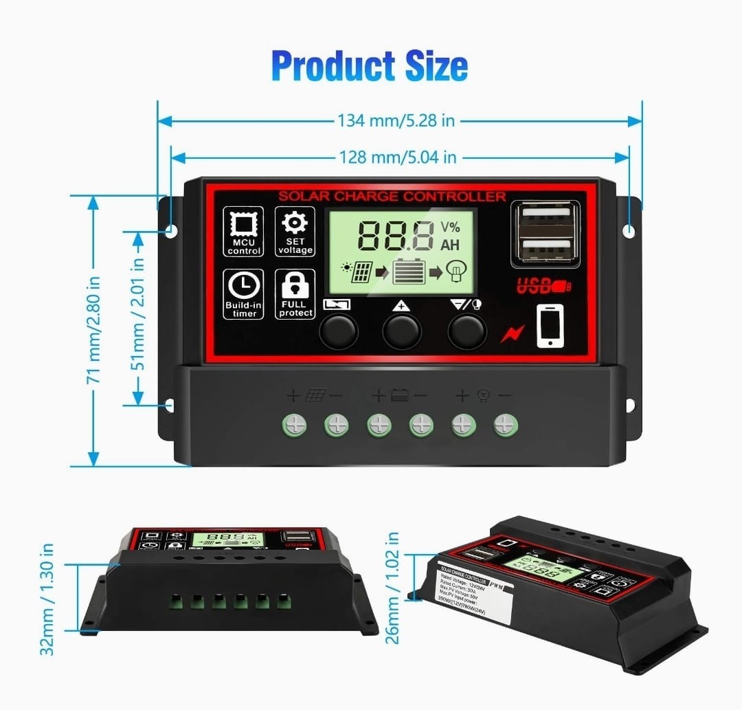 600W 12V to 110V/220V Solar System Combination Inverter Kit Solar 30A Controller