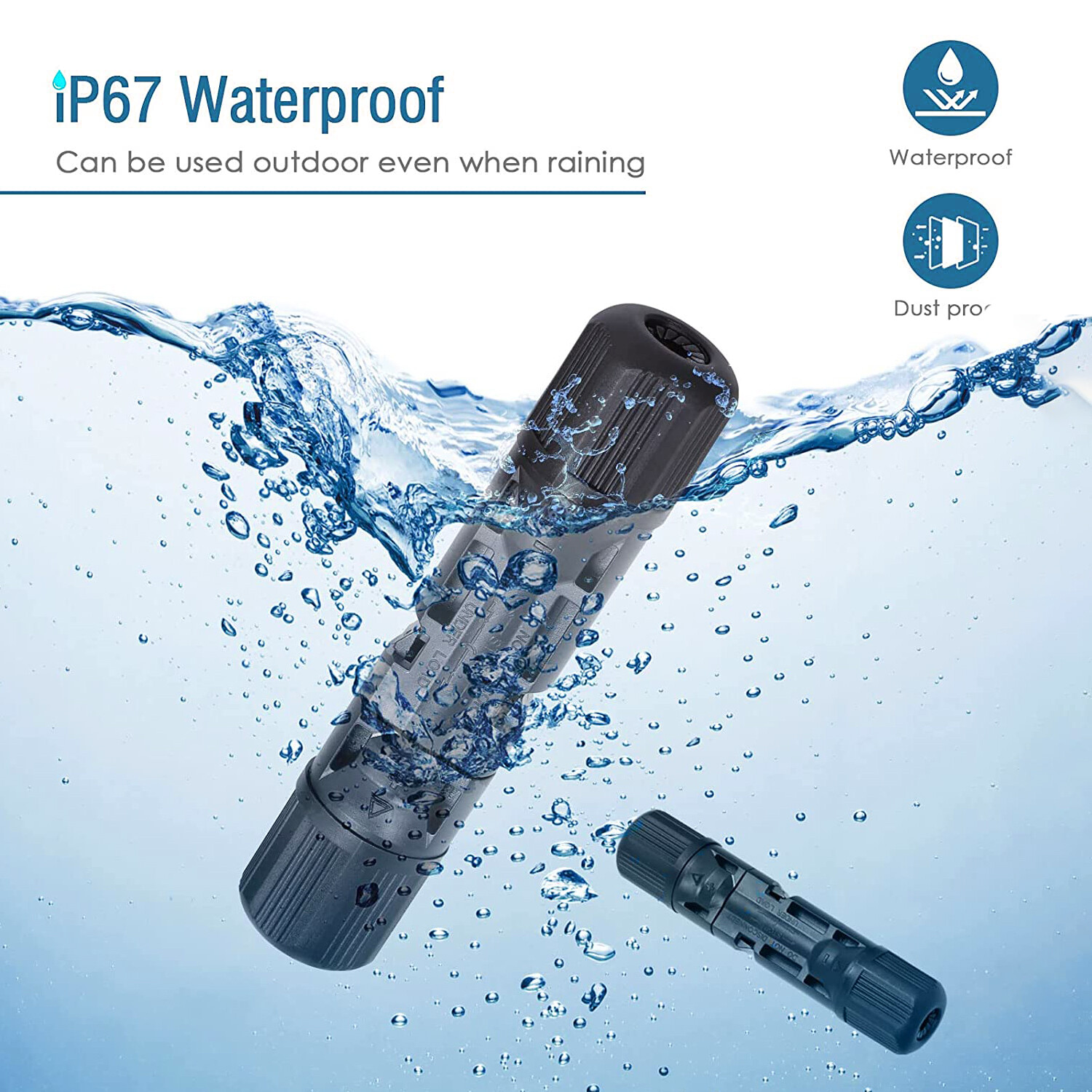 10Pairs Male-Female Solar Cable Connectors Waterproof for DIY Solar Panel