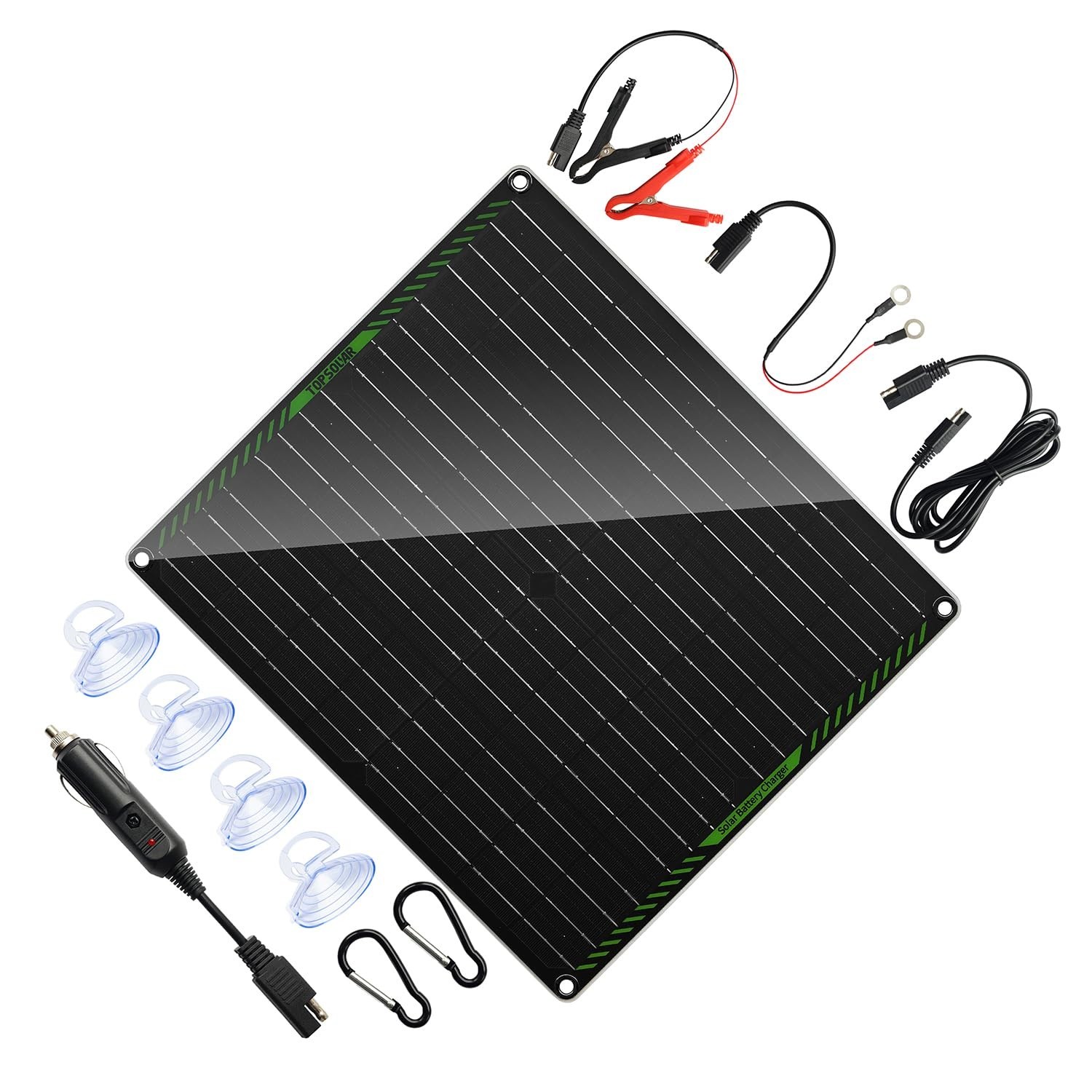 Topsolar 20W 18V Solar Panel Portable Battery Charger/Maintainer for Car, Mot…