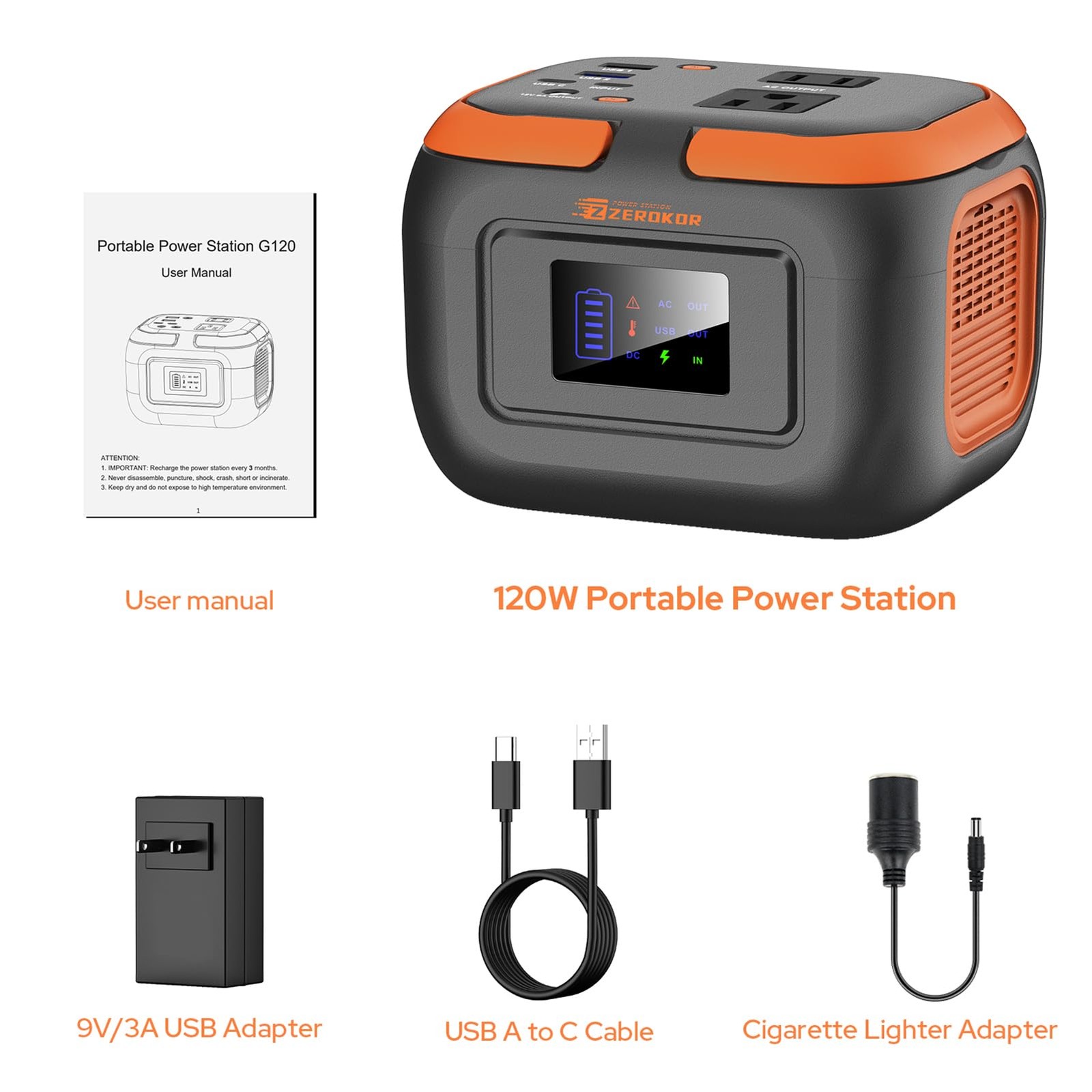 Portable Power Station 120W Power Bank with AC Outlet Portable Generator 97.6Wh