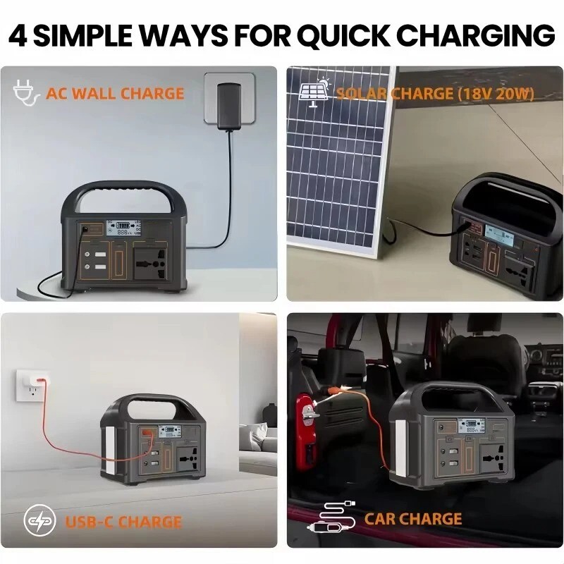 LiFeP04 Battery Portable Power Station 500W Powerstation with AC Outlets 460Wh
