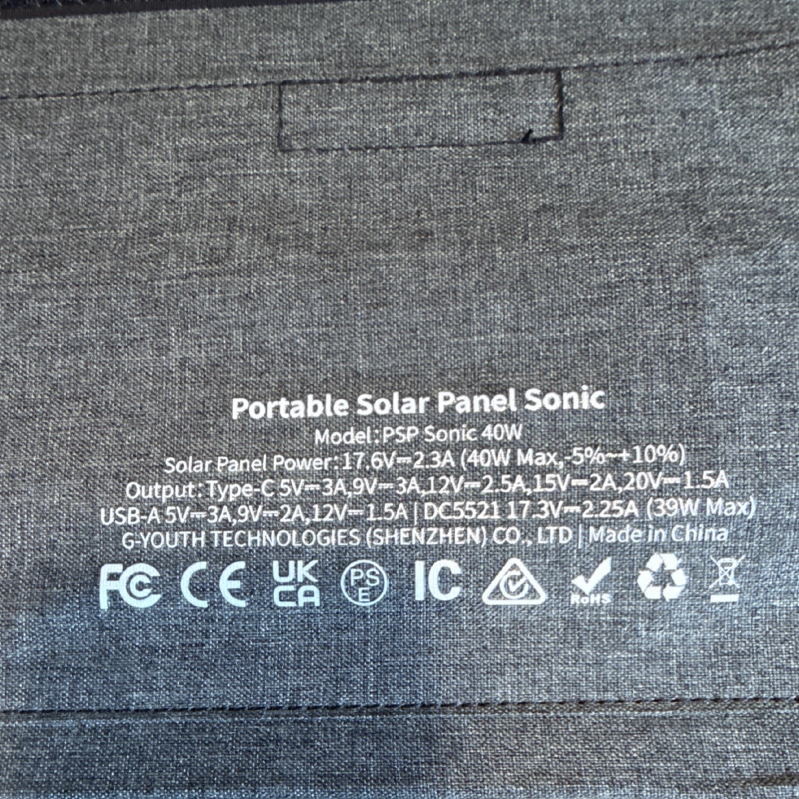 ifory PSP Sonic 40W Portable Foldable Solar Panel USB Type-C DC5521