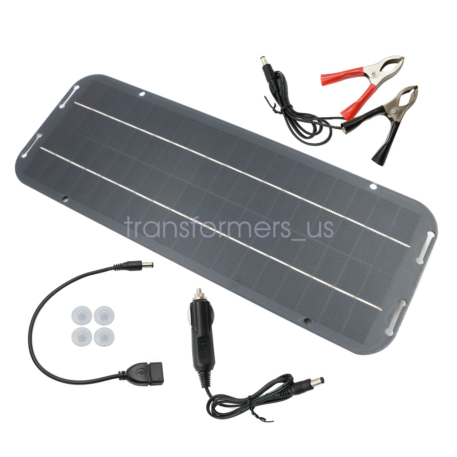 12V Trickle Charger 30W Solar Panel Battery Charger Kit Maintainer Car Boat RV