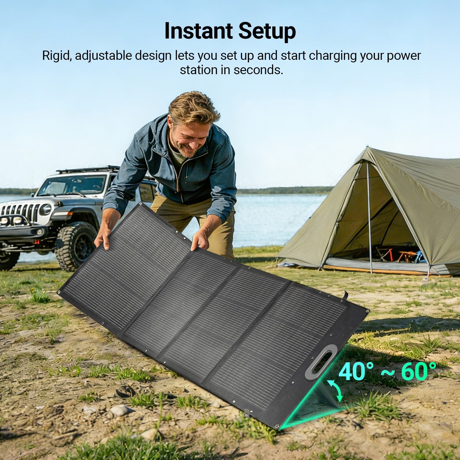 HQST Ultra-Light 200W Foldable Portable Solar Panel | 25% Efficiency, IP67