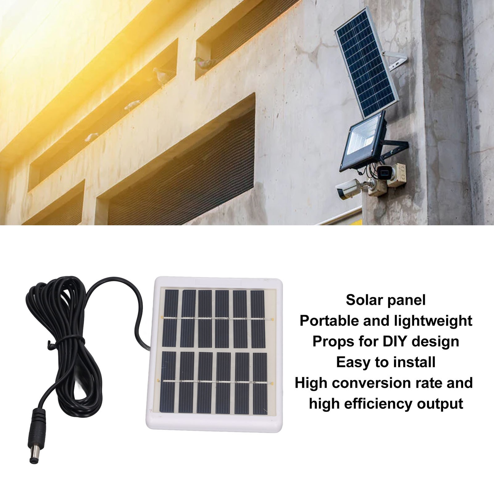 Solar Panel 1.2W 6V 9V Lightweight Portable Polysilicon Crystals DC