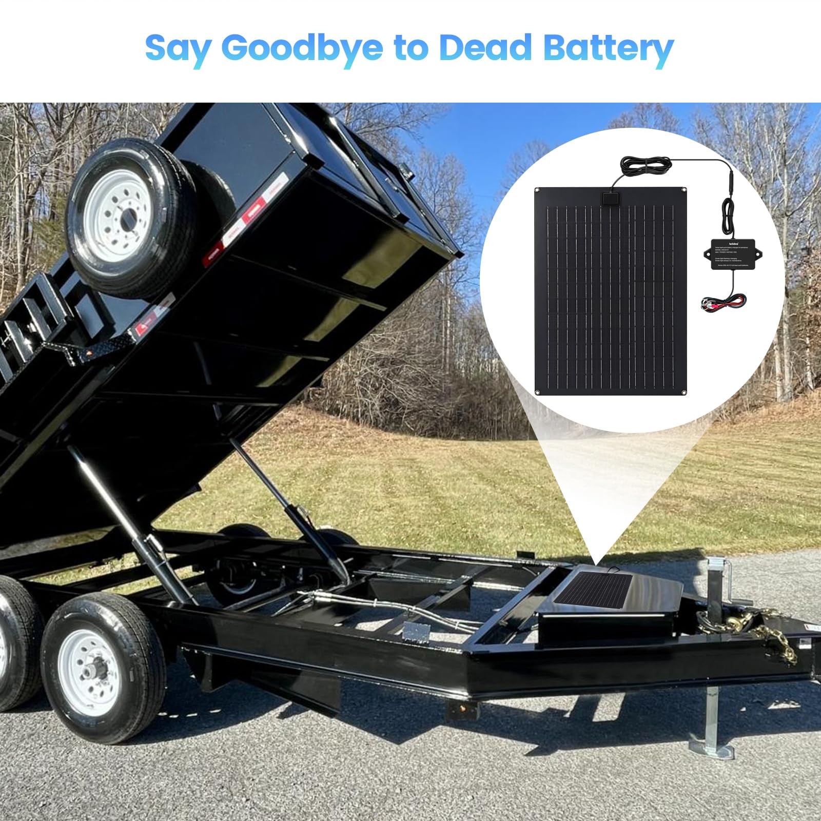 Solar Battery Charger Maintainer, Zuomeng 20W Solar Panel Kit for Dump Traile…