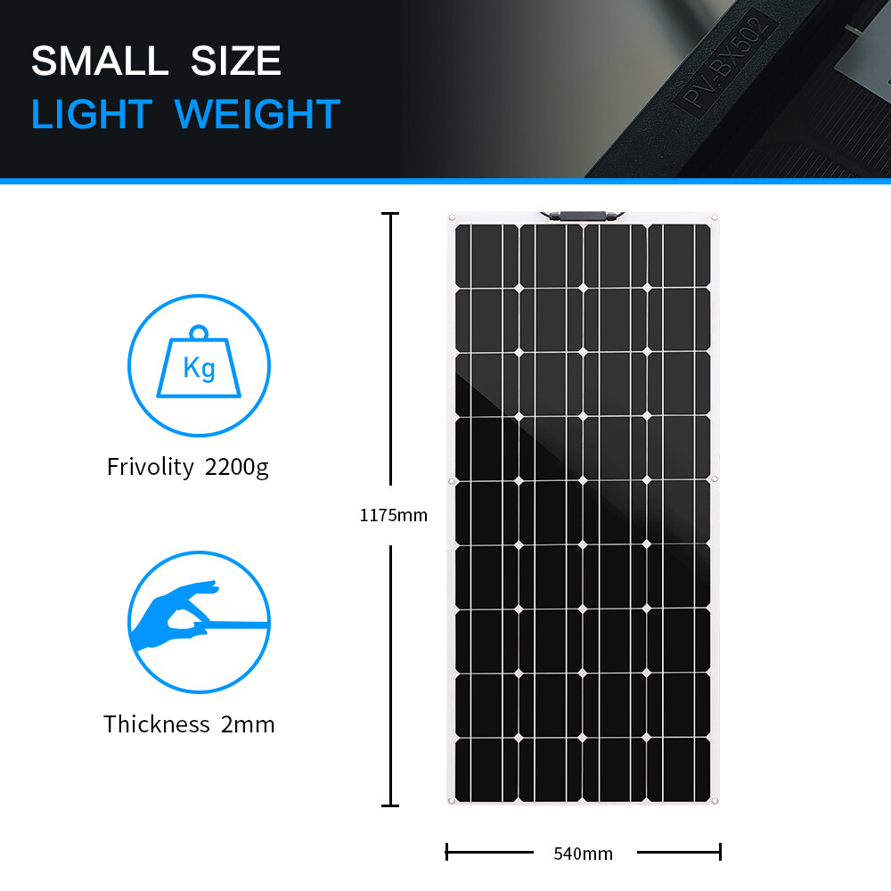 WUZECK 100W 18V Flexible Solar Panel Off Grid Module 10A Controller for RV Home