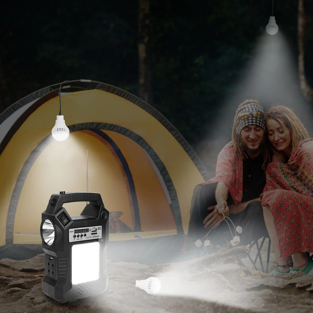 Solar Power Station with Flashlight, Light Bulbs, RC, USB Emergency Battery Bank