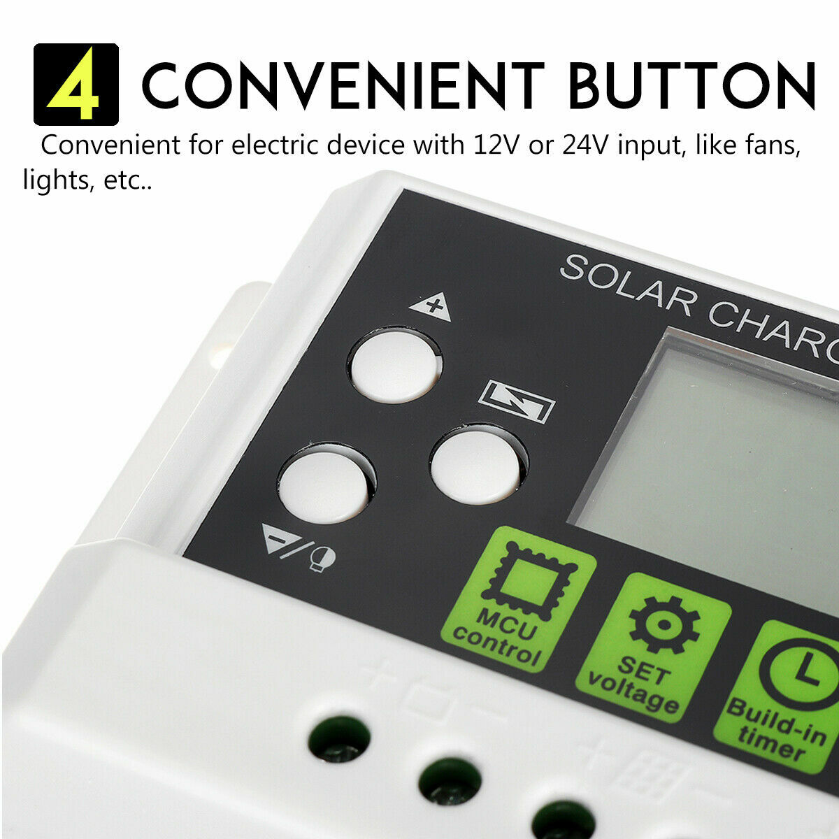 30A LCD PWM Solar Panel Charger Controller For Li-ion Lead Acid Battery 12V/24V