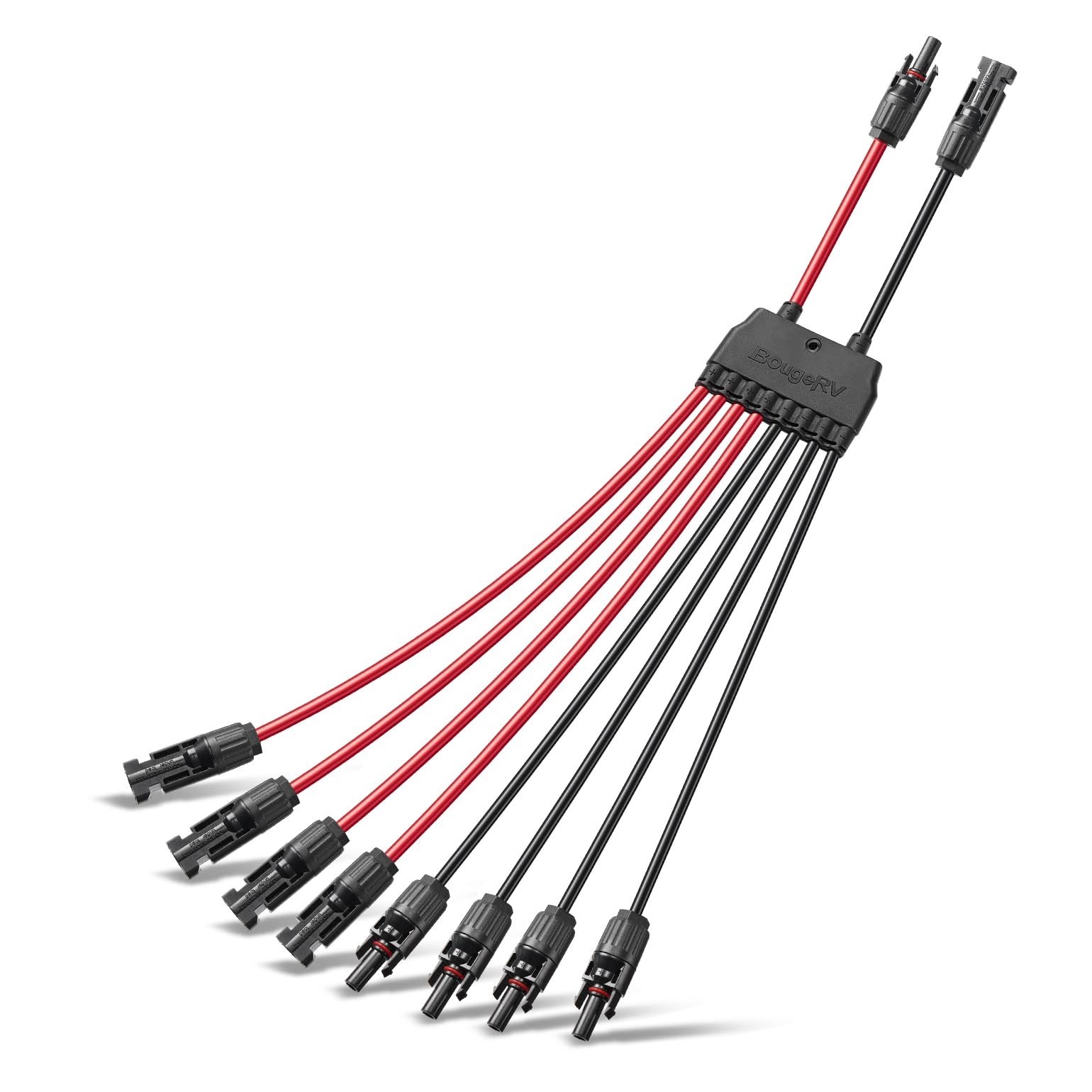 Solar Panel Parallel Connectors Y Branch 10AWG Splitter Cable for 2-4 Panels, Wa