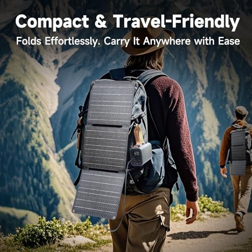 Charger, SP001 Solar Charging Kit with 5V USB-A 21W 5V Foldable Solar Panel