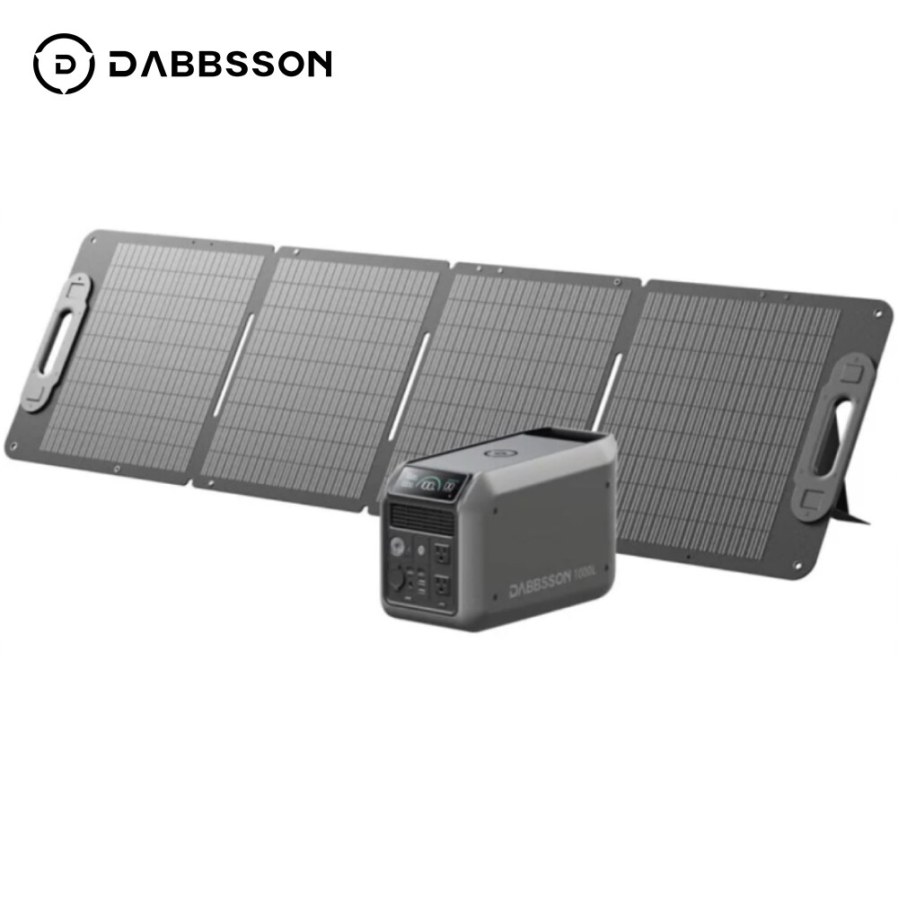 Dabbsson 1200W 1008Wh Portable Power Station w/120W Folding Solar Panel Outdoors