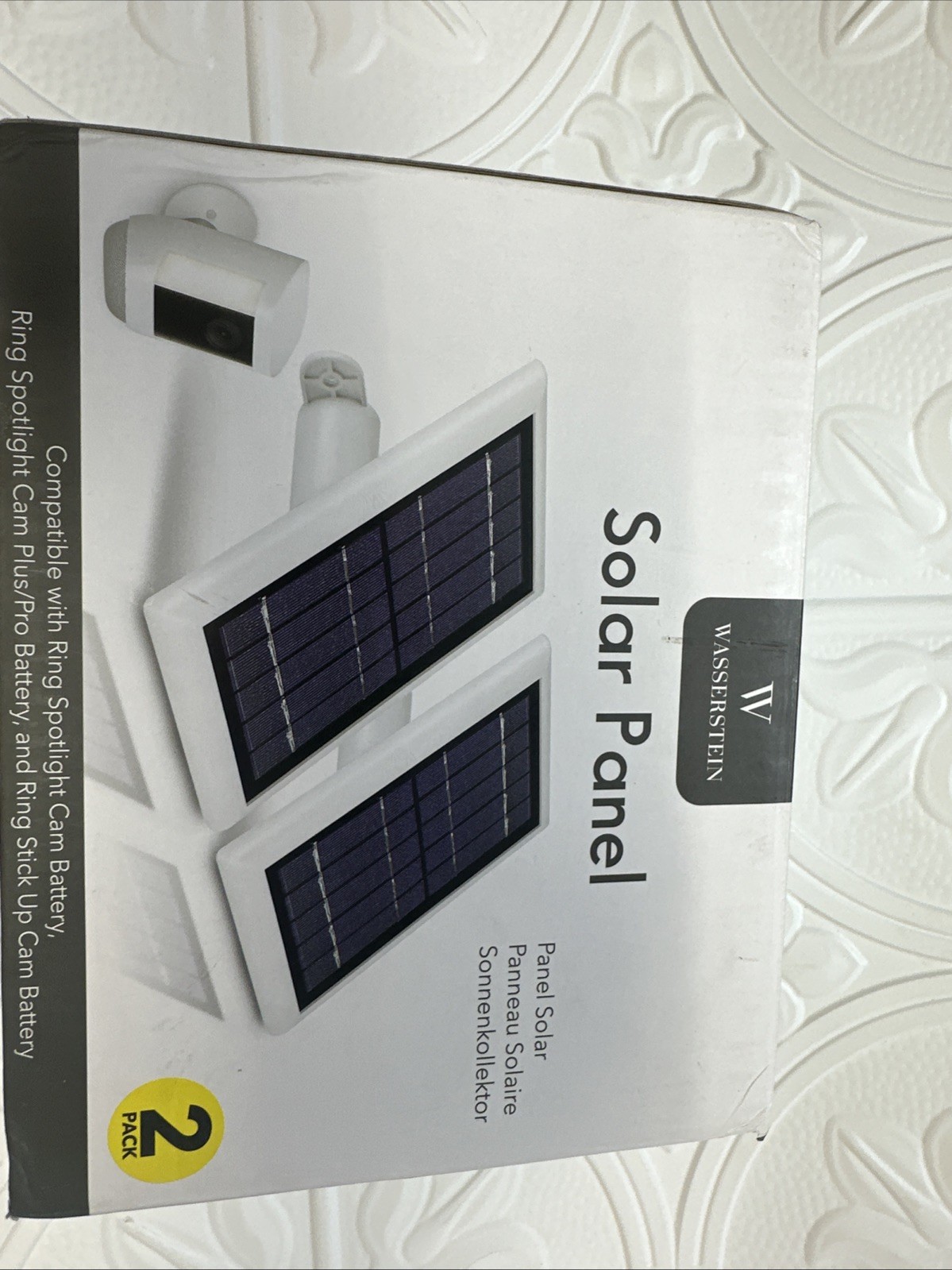 Wasserstein Ring Spotlight Cam/Ring Stick Up Cam Battery cream Solar Panel 2-Pk