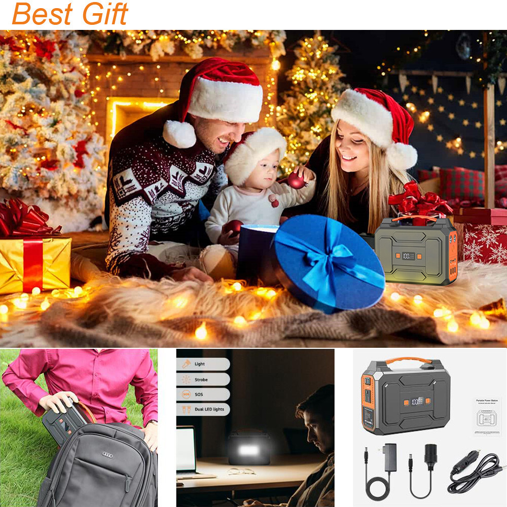 Portable Power Station 146Wh 100W AC USB Battery Charger Camping Solar Generator