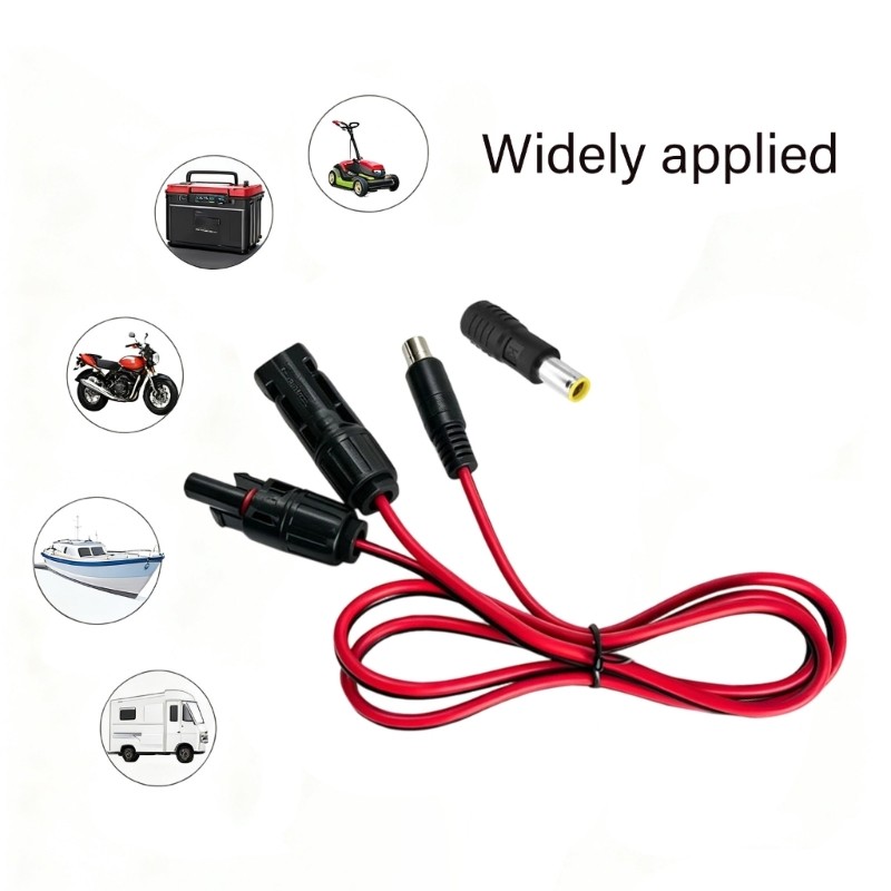 Solar Charging Cable DC8020 with DC7909 Tip Power Cable for Battery Input
