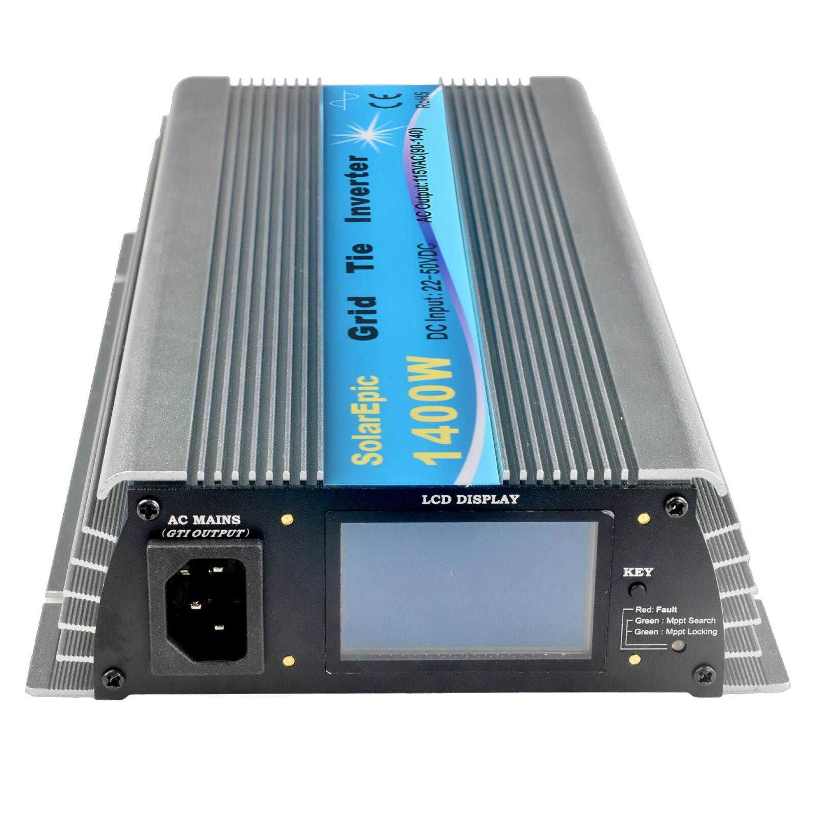 1400W Grid Tie Inverter DC24/36V to AC110 or 220V Pure Sine Wave Built-in Meter