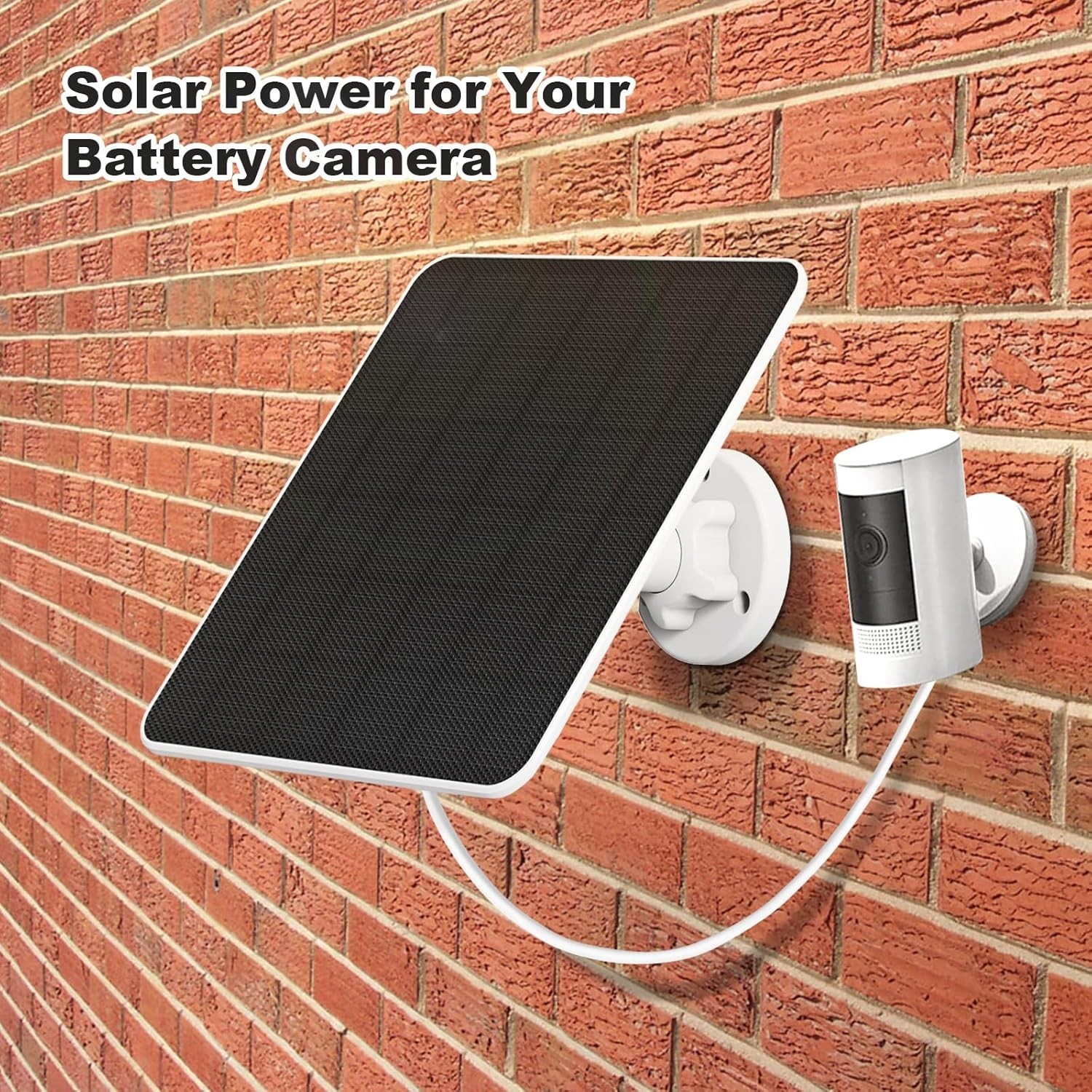 Waterproof 5W Solar Charger for Ring & Wyze Cameras with 9.8ft Cable