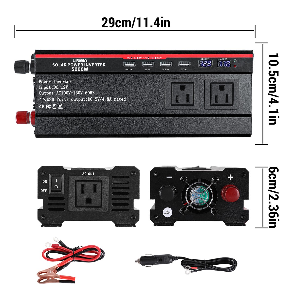 Full 200W Eco Solar Panel+5000W Power Generator Set 110V Home RV Off-Grid Set