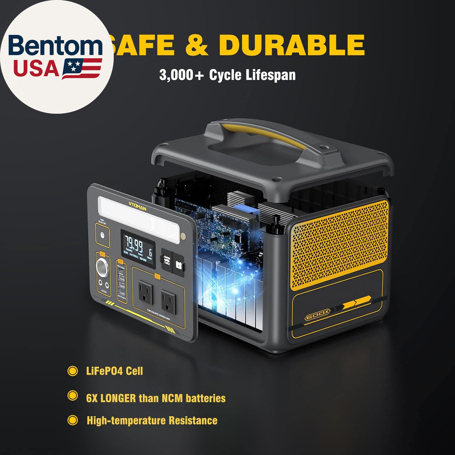 Jump 600X Portable Power Station 600W, 299Wh Solar Generator Lifepo4 Battery Pow