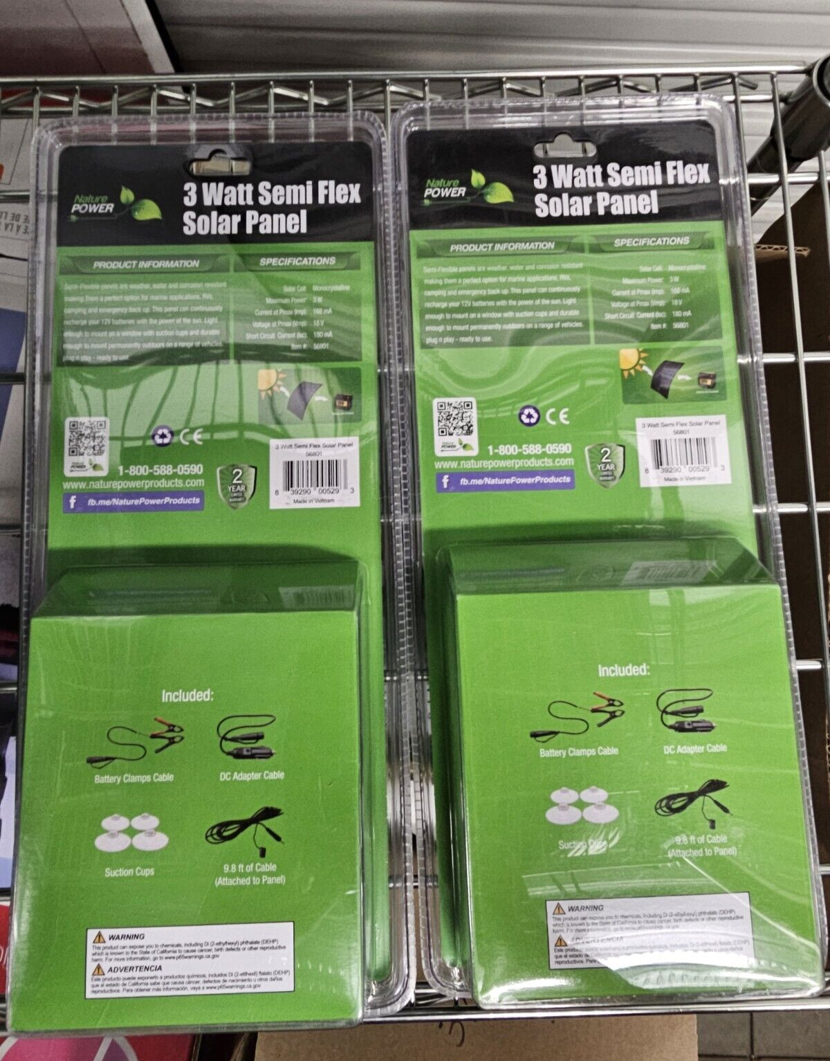 3-watt Semi-flex Monocrystalline Solar Panels & Battery Trickle Chargers 2 Pack