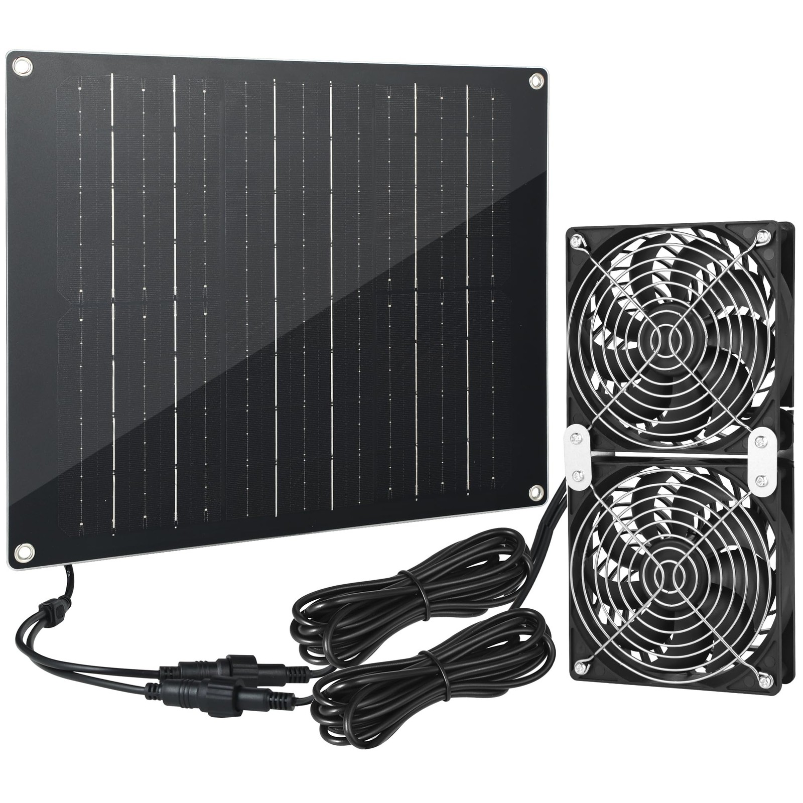 Juego De 2 Ventiladores Solares De 30W Para Flujo De Aire En Gallineros Lujo