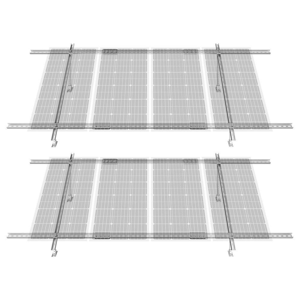 2-Set Solar Panel Mounting Brackets 30°-60° Adjustable Multi-Pieces Solar Panel
