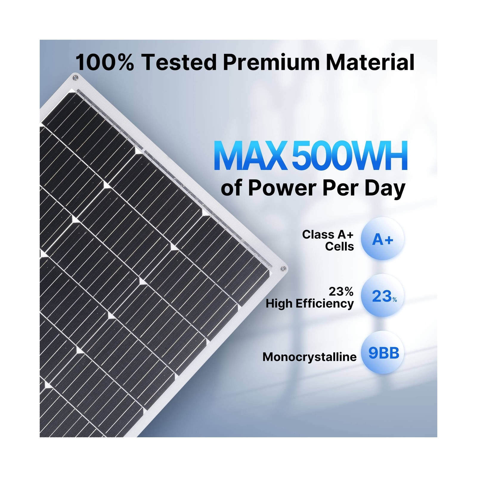 2PCS 100W 12V Flexible Solar Panel 9BB Monocrystalline Cell 12 Volt Semi-Flex…