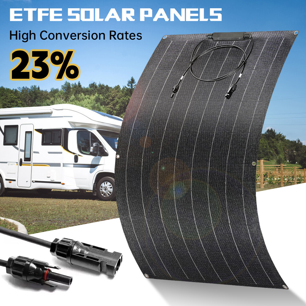 100W 200W 300W Flexible Mono Solar Panel 12V Portable for RV Camping Home Boat