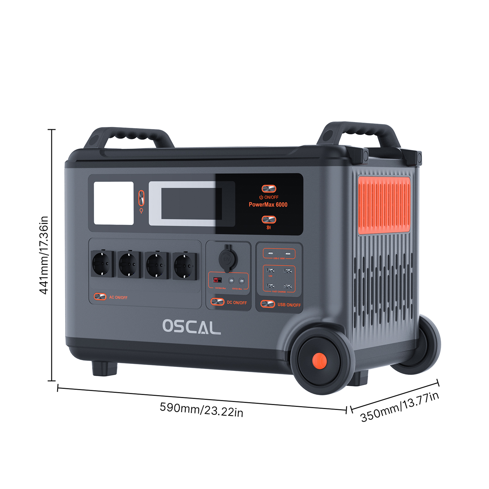 OSCAL PowerMax 6000 Portable Rugged Power Station 3600Wh LiFePO4 14 Outlets I6S6